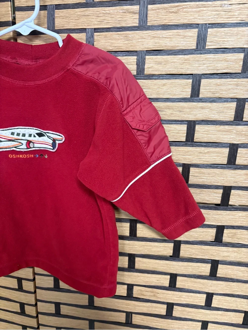Osh kosh red fleece airplane sweatshirt size 2T